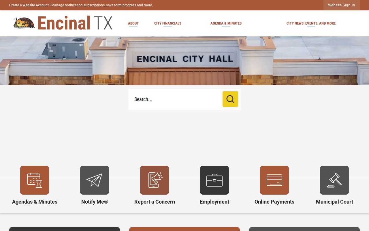 Encinal court docket official city homepage and municipal navigation