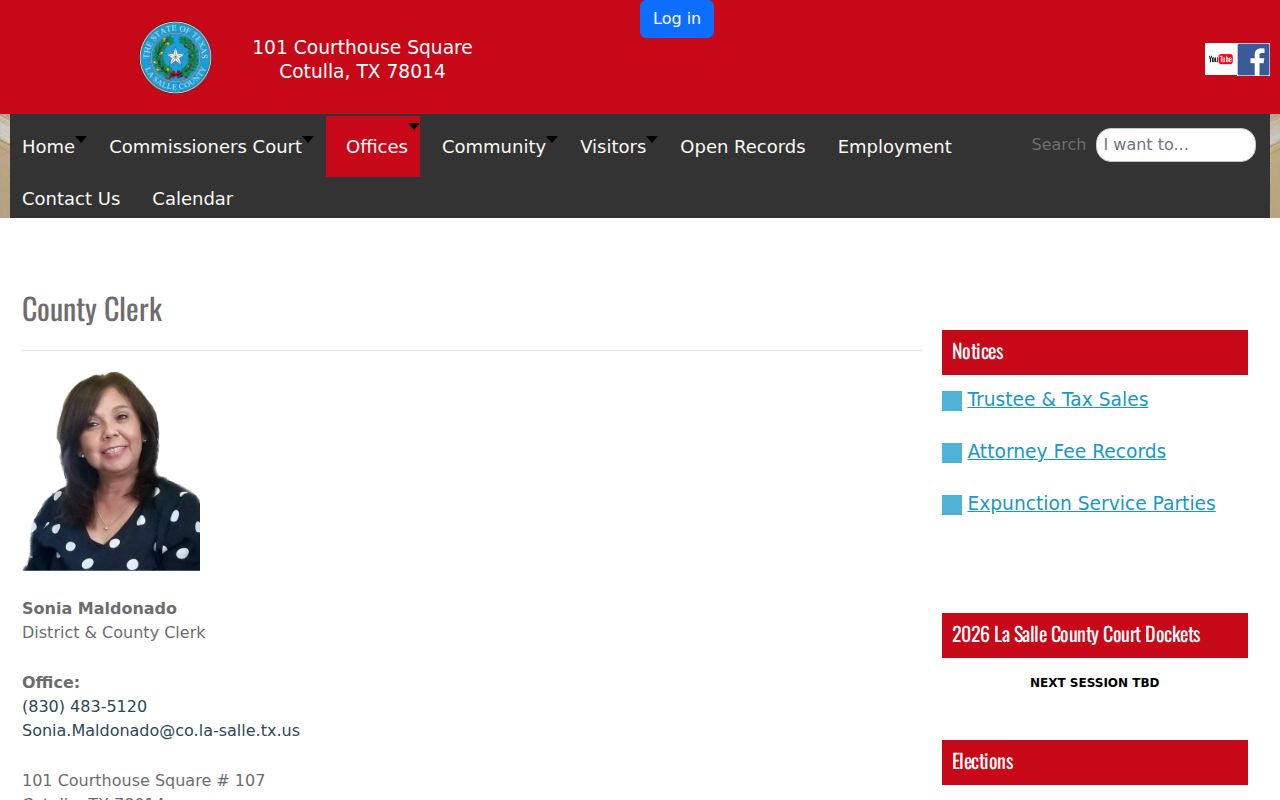 La Salle County court docket county clerk detail page
